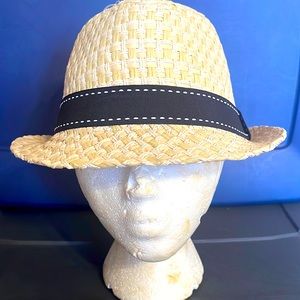 Straw Fedora with Black Accent